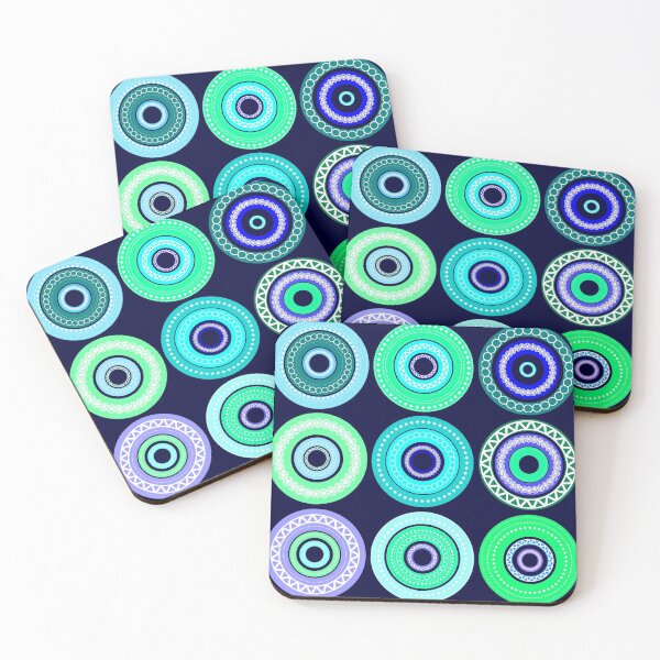 Item preview, Blue circles with patterns designed and sold by ChrissiCreation.
