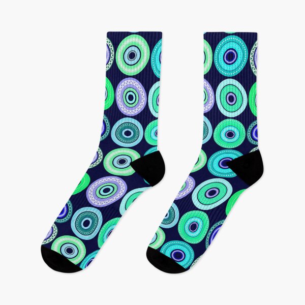 Item preview, Blue circles with patterns designed and sold by ChrissiCreation.