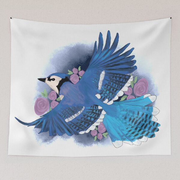 Item preview, Blue Jay and Roses designed and sold by Becki Sturgeon.