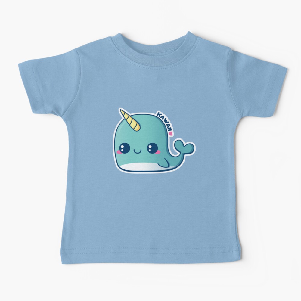 T-shirt bébé « Narval bleu de Kawaii»