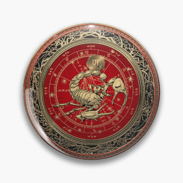 Item preview, Western Zodiac - Golden Scorpio - The Scorpion on White Leather designed and sold by Serge Averbukh Art Studio.
