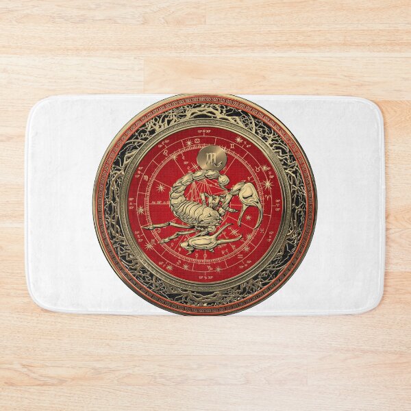 Item preview, Western Zodiac - Golden Scorpio - The Scorpion on White Leather designed and sold by Serge Averbukh Art Studio.