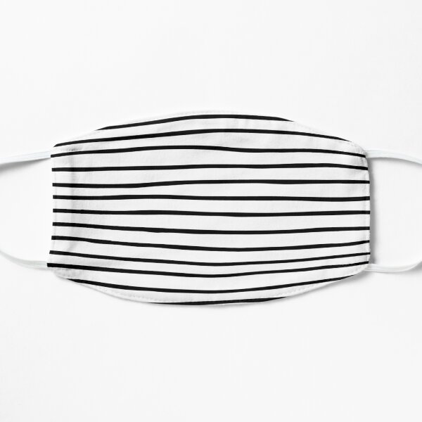 Modern simple trendy black white striped pattern Mask