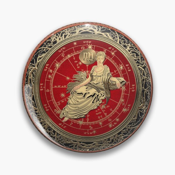 Item preview, Western Zodiac - Golden Virgo - The Maiden on White Leather designed and sold by Serge Averbukh Art Studio.