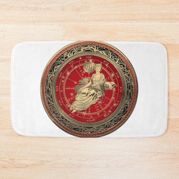 Item preview, Western Zodiac - Golden Virgo - The Maiden on White Leather designed and sold by Serge Averbukh Art Studio.