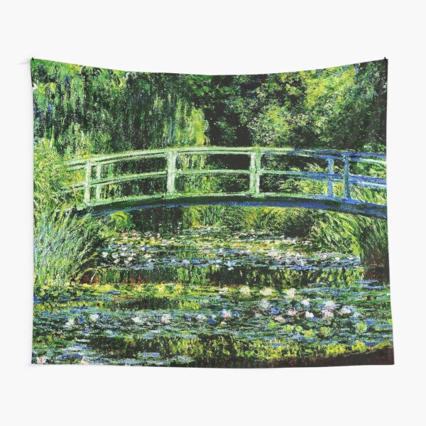 Claude Monet | The Japanese Footbridge - Les Nympheas Blancs Tapestry