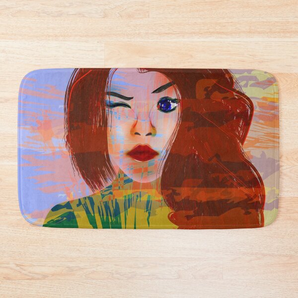 Item preview, Winking girl with brown long hair designed and sold by Salma Ismail.