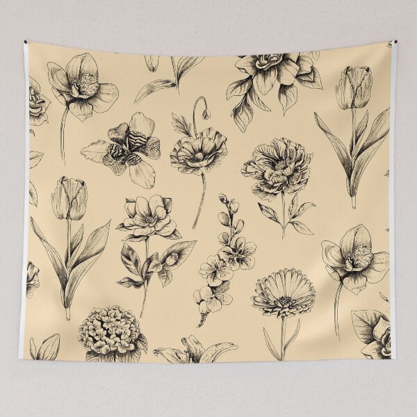 Item preview, Botanink Pattern - yellow designed and sold by Anis Illustration.