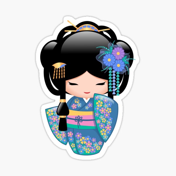 Japanese Keiko Kokeshi Doll Sticker