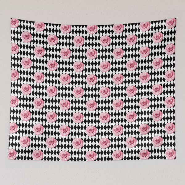 Aperçu de l'œuvre Pink White Black Silk Rose Floral Animal Stripe Pattern créée et vendue par digitalvintage.