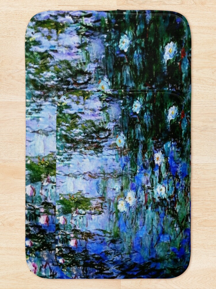 Alternate view of Claude Monet's Blue and White Water Lilies - Les Nymphéas Bleus et Blancs  Bath Mat