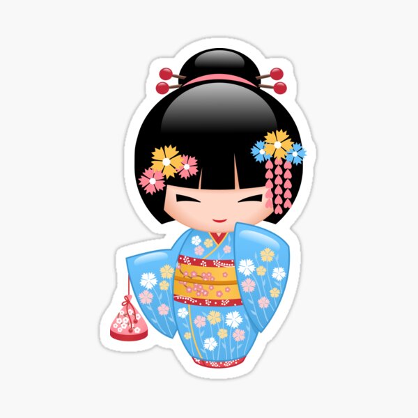 Japanese Maiko Kokeshi Doll Sticker