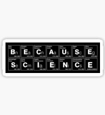 BECAUSE SCIENCE! (white) Sticker
