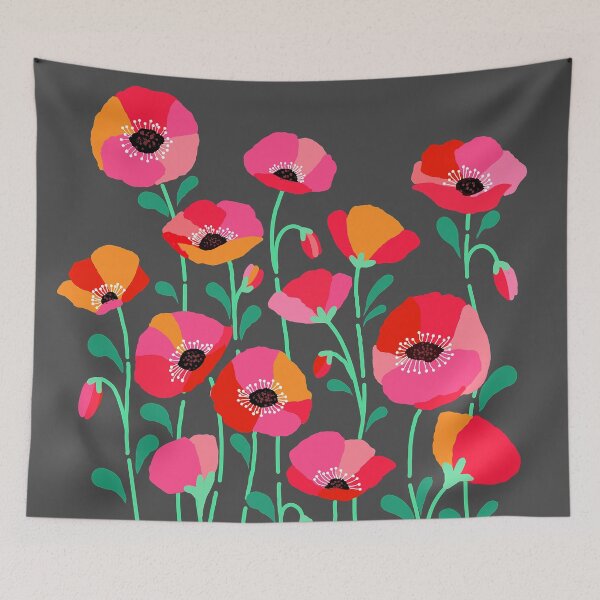 Item preview, Popping poppy flowers designed and sold by Pastel Palette Designs.