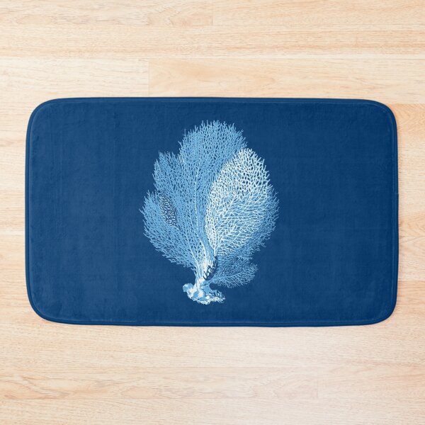 Item preview, Fan Coral Sea Life Print, Indigo Blue and White designed and sold by Marymarice.