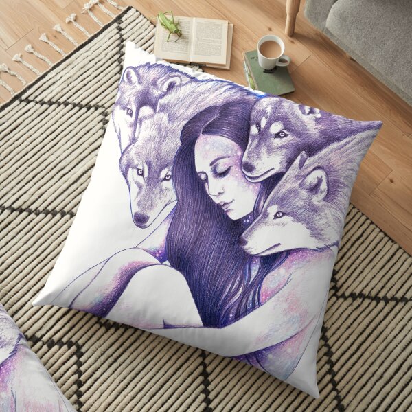 Raised By Wolves Floor Pillow