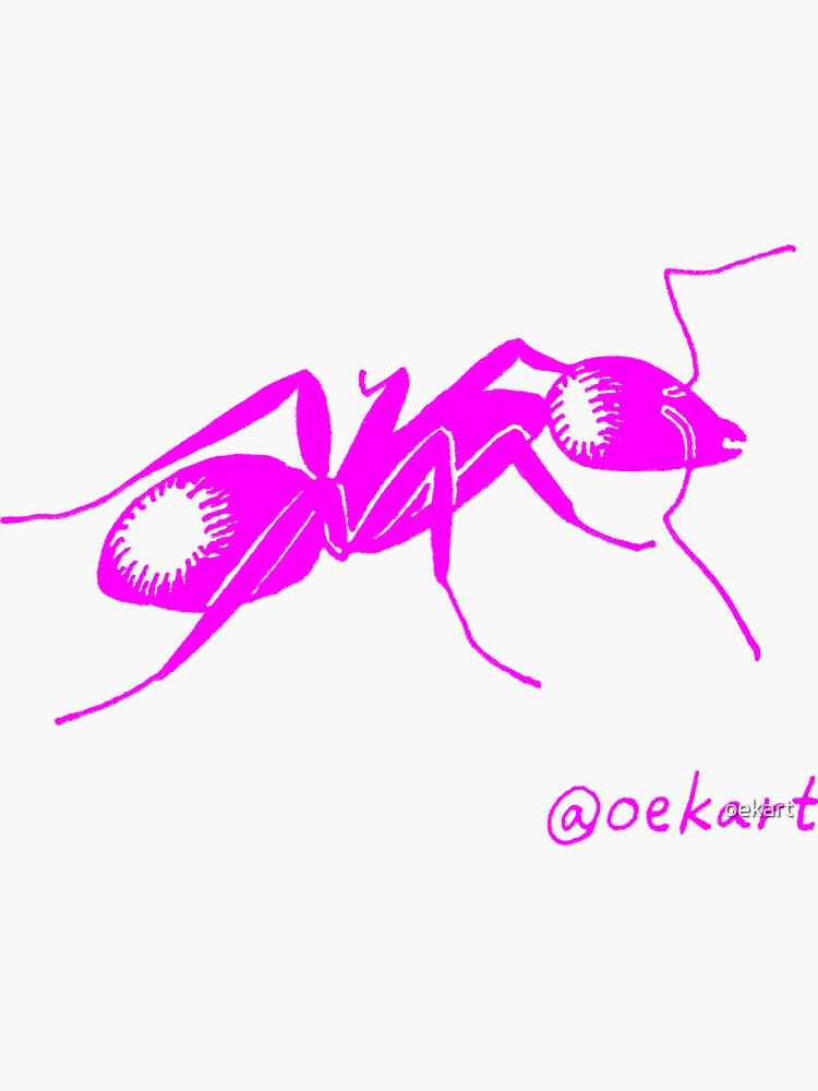 Thumbnail 3 of 3, Sticker, Ant! In Pink!* It might be more purple than you think!! designed and sold by oekart.