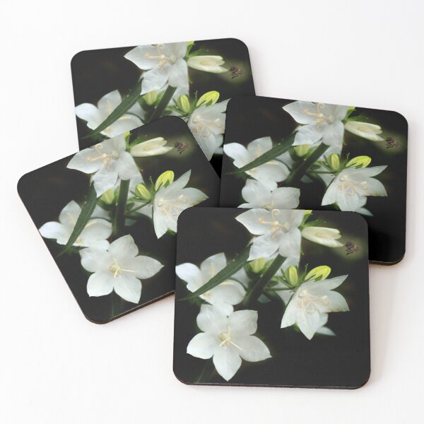 Item preview, White flowers on black background designed and sold by olena2552.