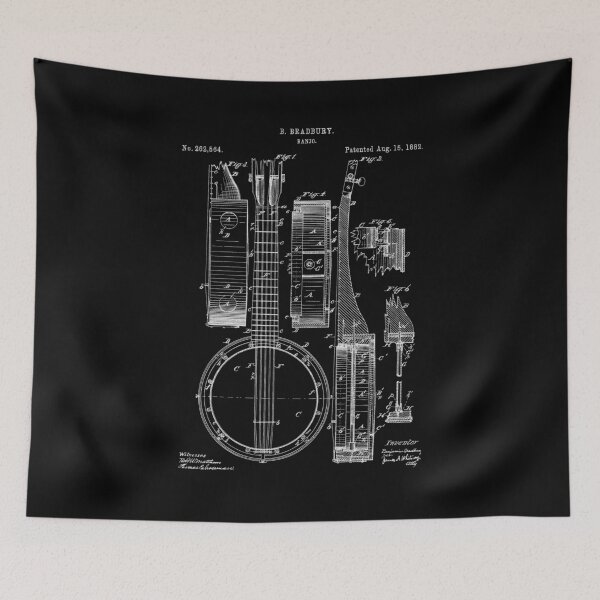 Item preview,  Banjo -Musical Instrument Patent from 1882 designed and sold by ColorfulMystic.