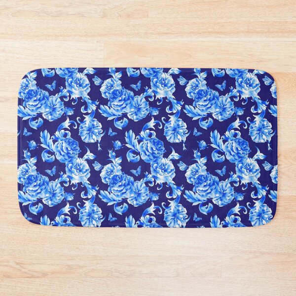 Item preview, Blue Rose Botanical Floral Pattern designed and sold by Eagerly Elementary Music.