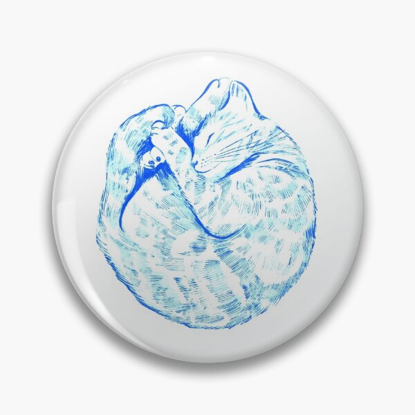 Item preview, La sieste du chat - Blue illustrated cat designed and sold by JustineLecouffe.