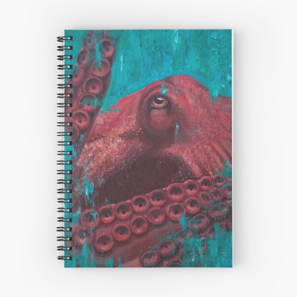 Item preview, Red Octopus Oil Painting JoelleCip designed and sold by JoelleCip.