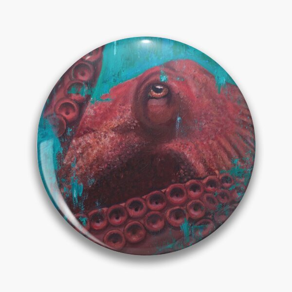 Item preview, Red Octopus Oil Painting JoelleCip designed and sold by JoelleCip.
