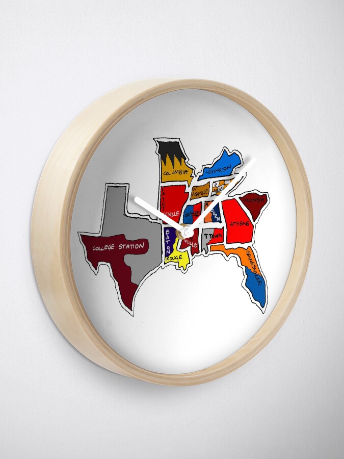 Alternate view of SEC South Eastern Conference With Cities Clock