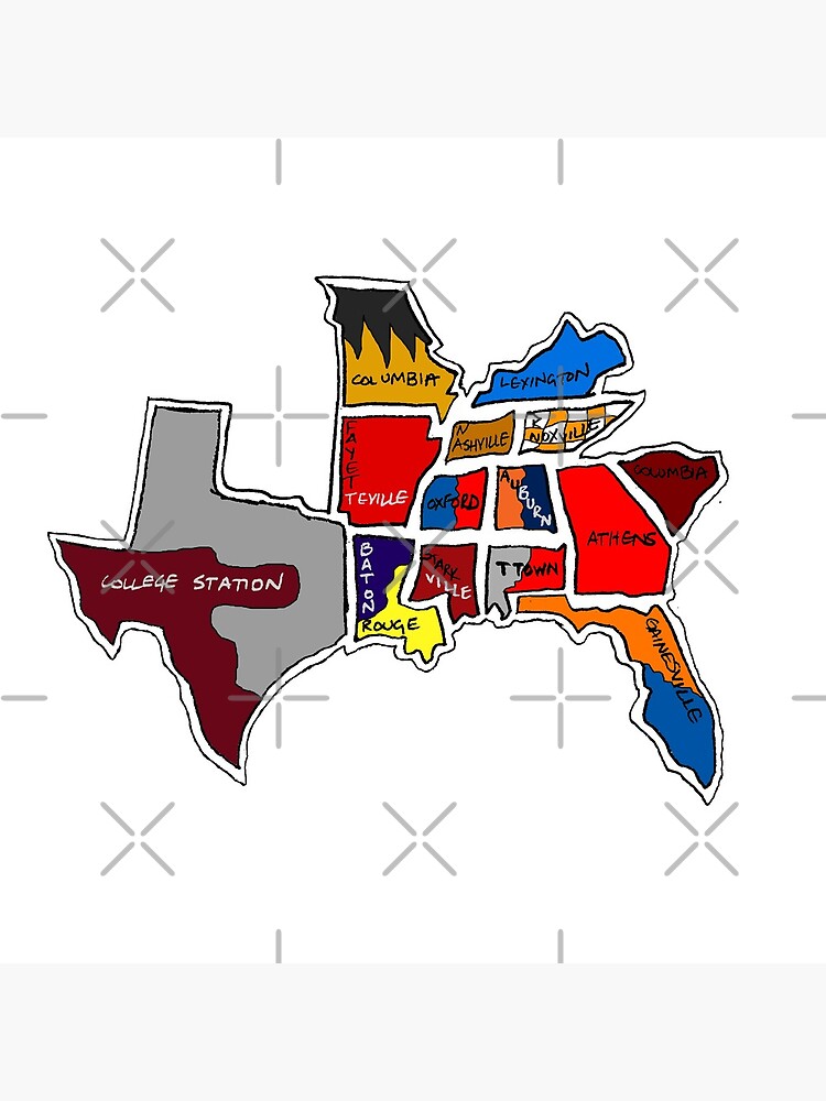 SEC South Eastern Conference With Cities by Statepallets