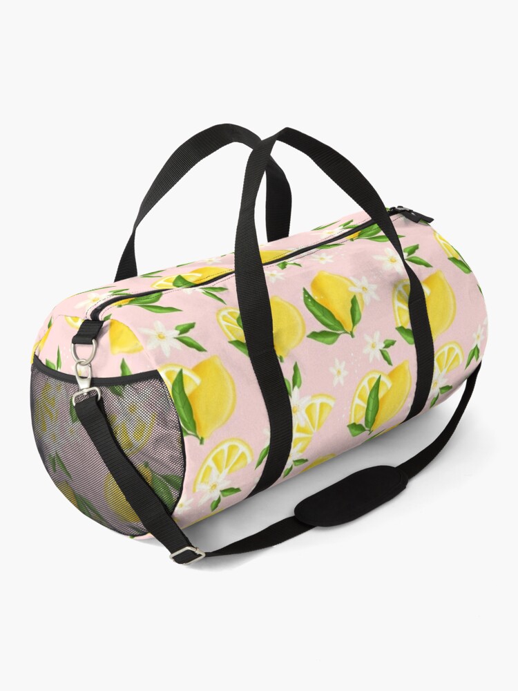 Duffle Bag, Summer Lemon Pattern designed and sold by Katbydesign