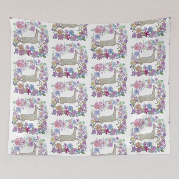 Item preview, deer and flowers - designed and sold by maicagonzalez.