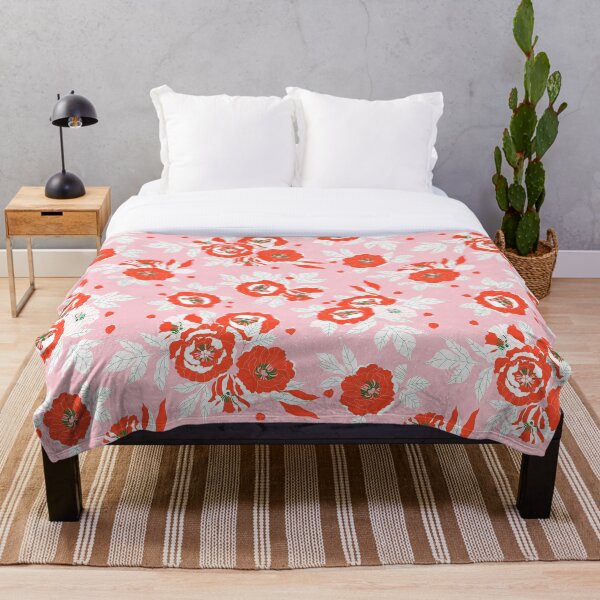 Item preview, Pink & Red peonies Duvet designed and sold by Lena Lapina.