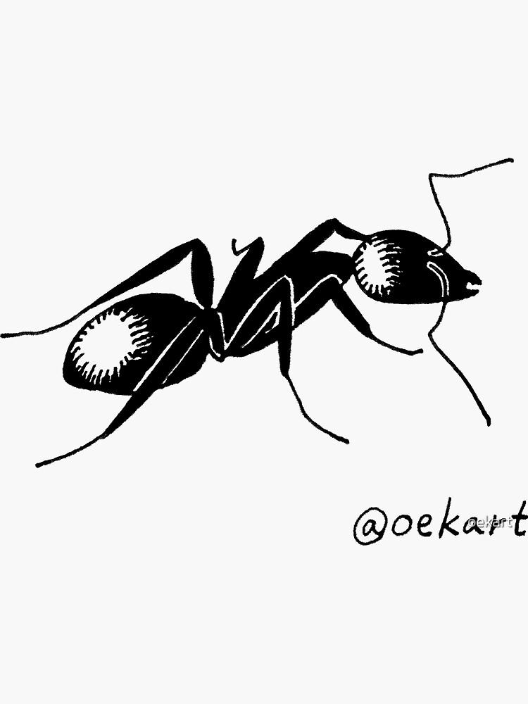 Thumbnail 3 of 3, Sticker, Ant! designed and sold by oekart.