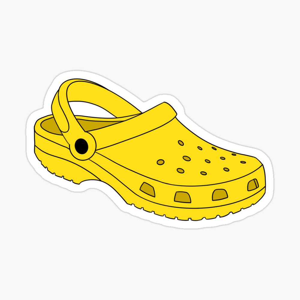 yellow crocs with stickers