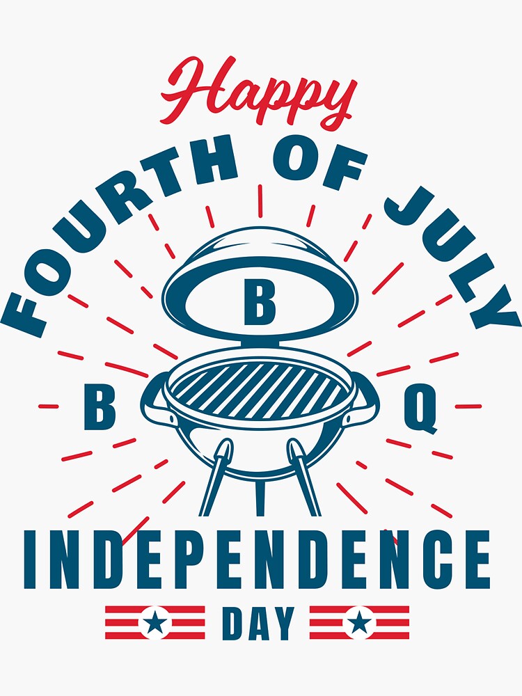 "4th of July, BBQ, Grilling" Sticker by artdesignforyou Redbubble