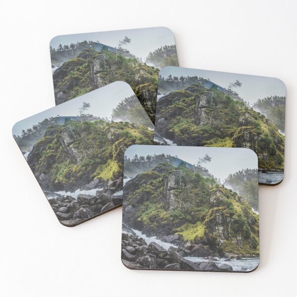 Item preview, natural landscape, waterfall in Norway |  | green nature and water designed and sold by Kinisis.