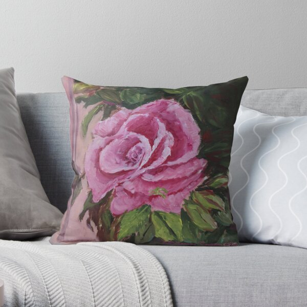 Impressionistic Rose Throw Pillow