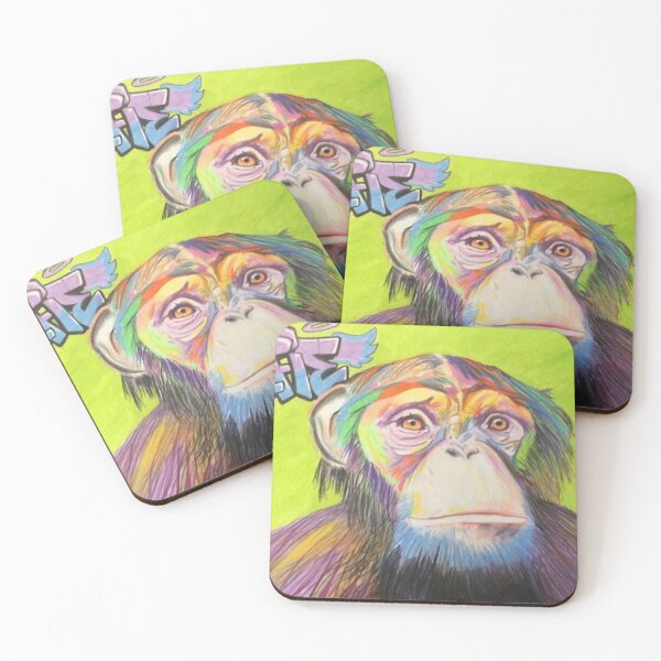 Item preview, Abstract pencil crayon sketch of a chimpanzee designed and sold by PaulBenbowArt.