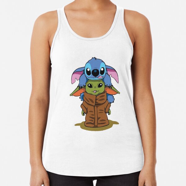 stitch and friend 3 art Racerback Tank Top