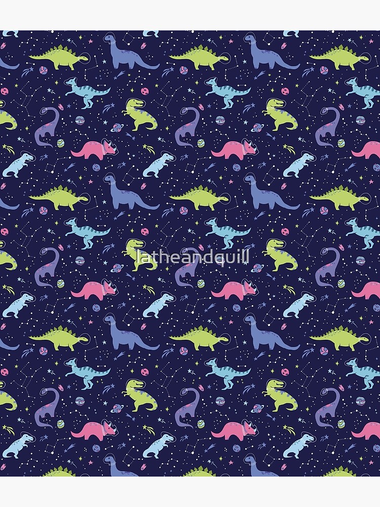 Space Dinosaurs in a Purple Sky by latheandquill