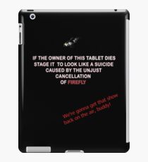 Firefly&Community: we'll bring the show back! - black version iPad Case/Skin