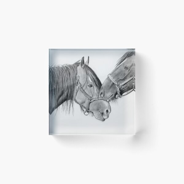 Item preview, Draft Horses Nuzzling, Pencil Drawing, Ranch, Equine Art, Horse Heads designed and sold by JoyfulWhimsy.