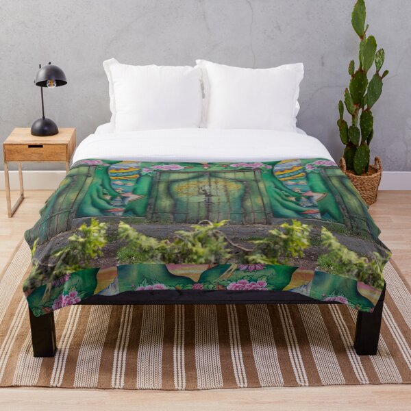 Green door, Copenhagen, Christiania Throw Blanket