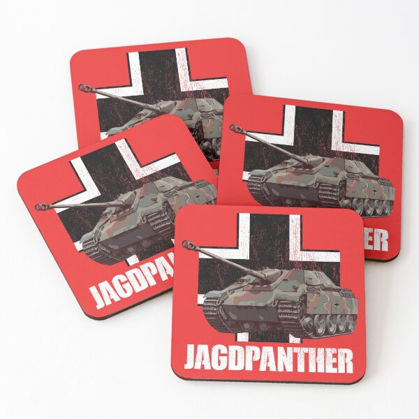 Jagdpanther German Tank Destroyer WW2 Armored Vehicles Coasters (Set of 4)
