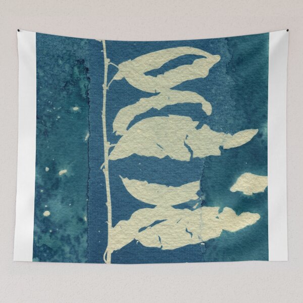 Item preview, Botanical blue floral Cyanotype vintage style handmade print 45 designed and sold by KasparekFineArt.