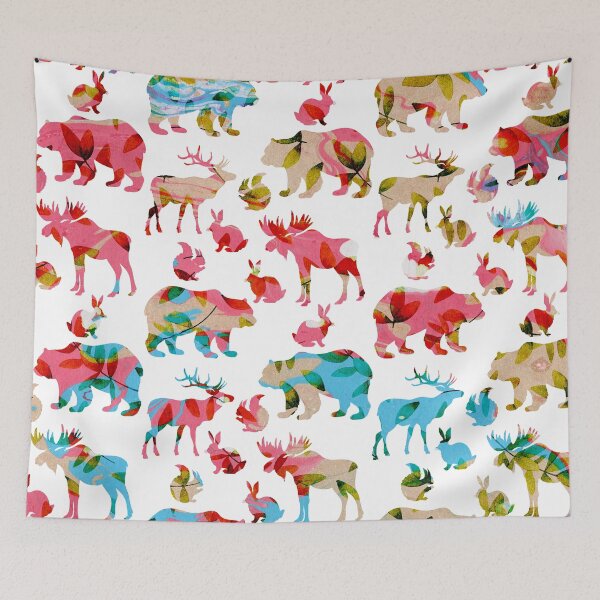 Item preview, Abstract Woodland Animals Print designed and sold by littleprints.