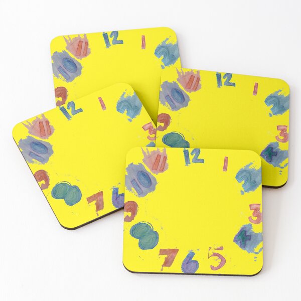 Item preview, Yellow Clock with Numbers, watercolor designed and sold by djrunnels.