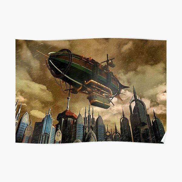 Steampunk Airship 3 Poster