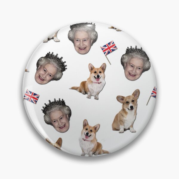 Item preview, Queen Elizabeth and corgis pattern designed and sold by ValentinaHramov.