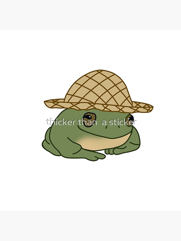 Straw Hat Frog Poster for Sale by thicker than a sticker